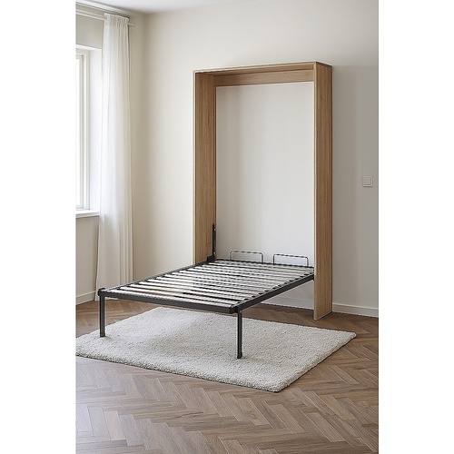 Double DIY Wall Bed Hardware Kit with Silver handle – Frame & Mechanism for Custom Build
