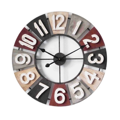 Retro Number Metal & Wall Clock 60cm