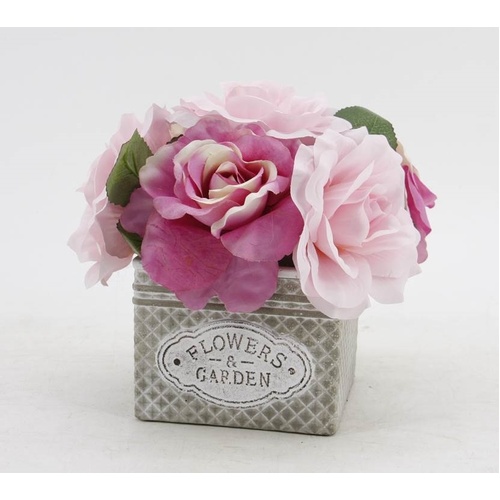 Artificial Peony Rose in Ceramic Pot 20cm