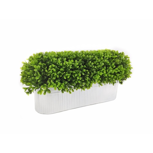 Artificial Grass in Oval Tin Pot 45cm