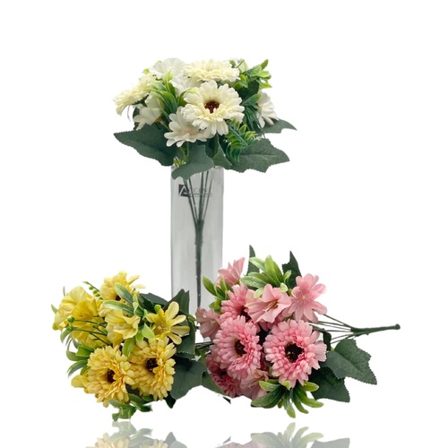 bulk 36 Artificial Gerbera 7 Heads Assort 28cm