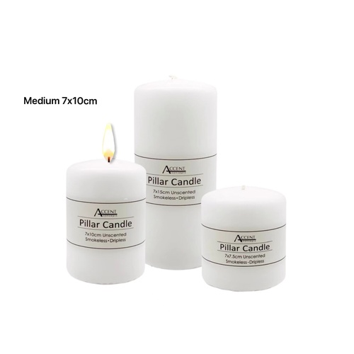 bulk 36 Unscented White Pillar Candle Tapered 10cm