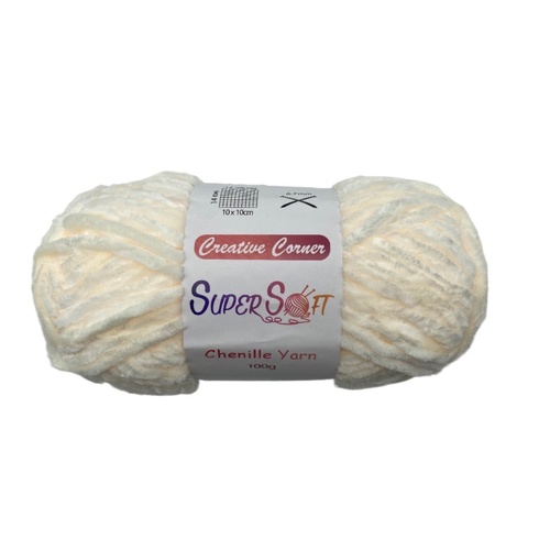 bulk 12 Milky White Super Soft Chenille Yarn 100G