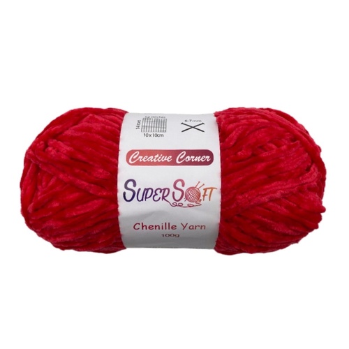 bulk 12 Red Super Soft Chenille Yarn 100G