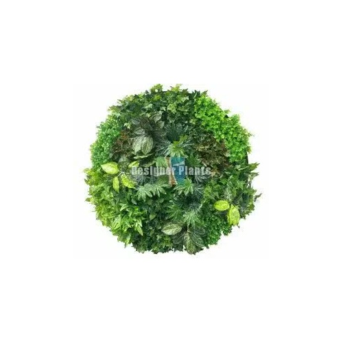 Artificial Green Wall Disc Art 150cm Mixed Ivy and Philodendron (Onyx Black)