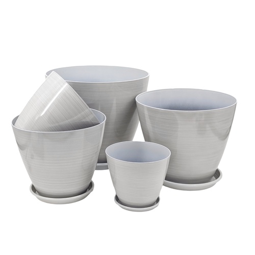 bulk 24 Brush Glazed Planter w Drainage Tray 25cm