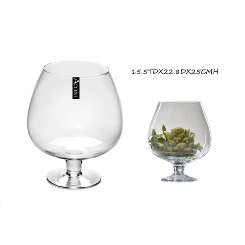 bulk 4 Glass Brandy Balloon Vase Flower 25cm