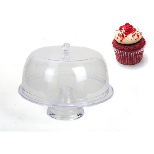 Acrylic Cake Stand w Lid Cover 34cm