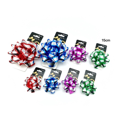 bulk 24 2 Tone Gift Bow 10cm Assort Cols