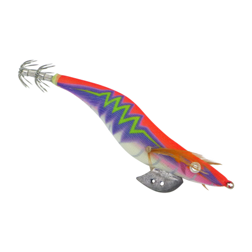 Finesse Rumoika Squid Jig, Red Flare, size 3.5, 2 pack