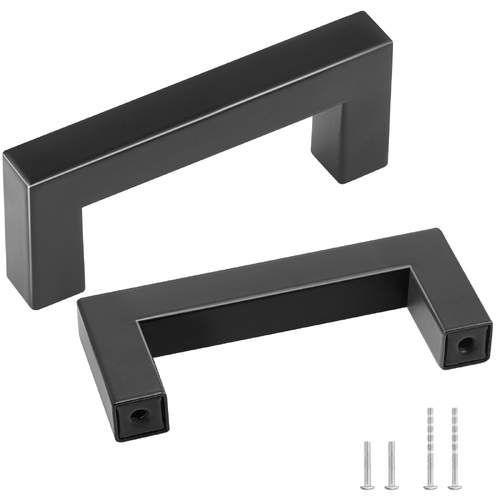 VEVOR 10 Pack Cabinet Pulls, 3in / 76mm Center to Center Slim Square Kitchen Cabinet Drawer, Stainless Steel Modern Kitchen Cupboard Door Handles for 