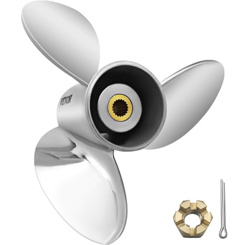 VEVOR Outboard Propeller, Replace for OEM 3860709, 3-Blade 14.5"" x 21"" Pitch Steel Boat Propeller, Compatible with Volvo Penta SX Drive All Models, 