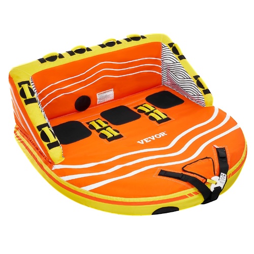 VEVOR Towable Tube for Boating, 1-3 Riders Inflatable Boat Tubes and Towables, 510lbs Water Sport Towable Tube for Boat to Pull - with Full Nylon Cove