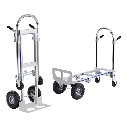 VEVOR Aluminum Hand Truck, 2 in 1, 363 kg Max Load Capacity, Heavy Duty Industrial Convertible Folding Hand Truck and Dolly, Utility Cart Converts fro