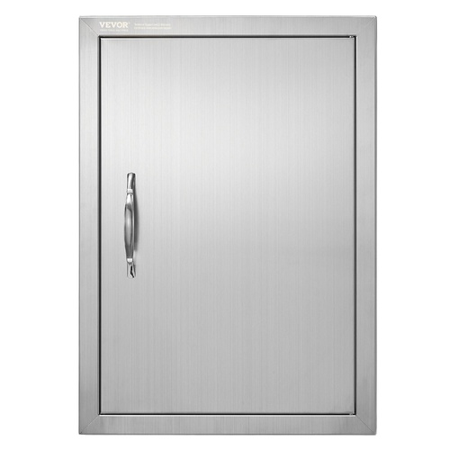 VEVOR BBQ Access Door, 432x610 mm Single Outdoor Kitchen Door, Stainless Steel Flush Mount Door, Wall Vertical Door with Handle, for BBQ Island, Grill