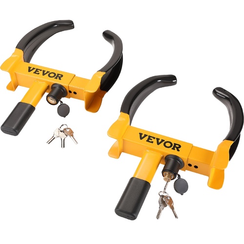VEVOR Wheel Lock, 2 Packs Universal Wheel Clamp Lock, Adjustable Anti Theft Trailer Lock Wheel Clamp, Heavy-duty Steel Tire Lock for ATV RV SUV Car Go