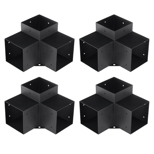 VEVOR Pergola Bracket Kit 152x152mm, 4pcs 3-Way Heavy Duty Corner Bracket Woodworks DIY Post Base Kit, Easy Installation Wooden Beams for Gazebos, Pat