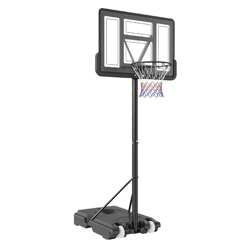 VEVOR Basketball Hoop, 4-10 ft Adjustable Height Portable Backboard System, 44 inch Basketball Hoop & Goal, Kids & Adults Basketball Set with Wheels, 