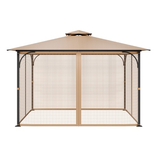 VEVOR Gazebo Netting Replacement, Fit Most 10 x 12 x 7.3 FT Gazebo, Outdoor Garden Gazebo Net, 4-Panel Sidewall Mesh Gazebo Curtain, Patio Midge Netti