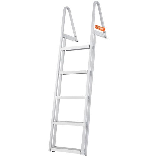 VEVOR Removable Dock Ladder 5 Steps, 159 kg Load Capacity, Pontoon Boat Ladder with 4'' Wide Step & Nonslip Design for Ship/Lake/Pool/Marine Boarding