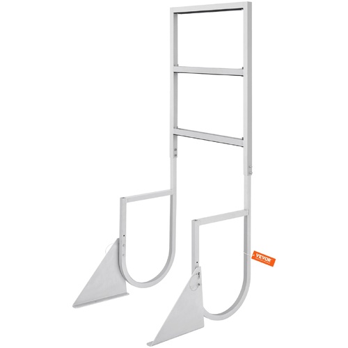 VEVOR Dock Ladder, Flip-Up 3 Steps, 159 kg Load Capacity, Aluminum Alloy Pontoon Boat Ladder with 50.8 mm Wide Step & Nonslip Rubber Mat, Easy to Inst