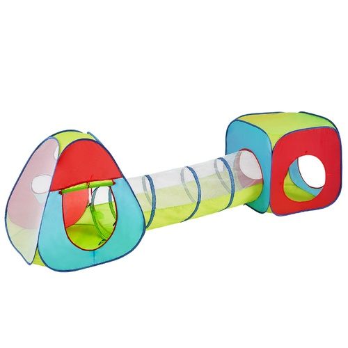 VEVOR 3 in 1 Kids Play Tent with Tunnel for Boys, Girls, Babies and Toddlers, Indoor/Outdoor Pop Up Playhouse with Carrying Bag & Banding Straps as Bi