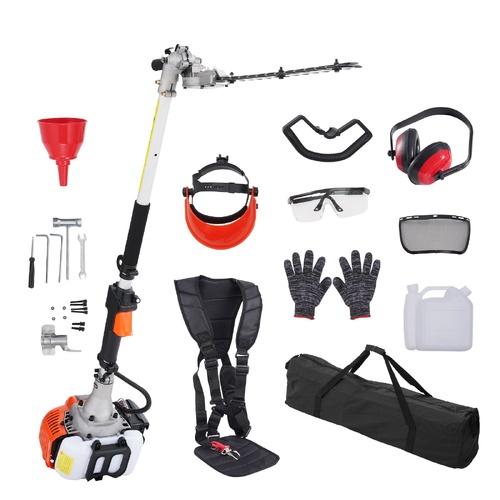 VEVOR 15.7-inch 26CC 2 Cycle Gas Hedge Trimmer, Gas Powered Pole Hedge Trimmer with Dual Sided Dual Action Blade, Adjustable Trimmer Head, Suitable fo
