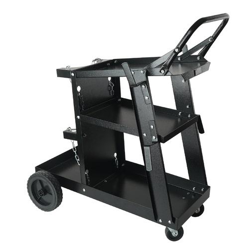 VEVOR Welding Cart, 3-Tier Welder Cart Heavy Duty with 400 Lbs Weight Capacity, 360° Swivel Wheels, Tank Storage Safety Chains, Rolling MIG Welder Car