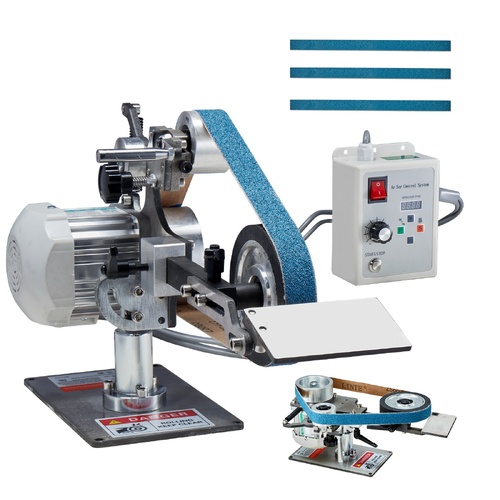 VEVOR Belt Grinder Sander, 30 x 1-Inch Variable Speed Belt Polisher with VFD, 550W Polishing Grinding Machine with 2 Grinding Moulds & 3PCS Sanding Be