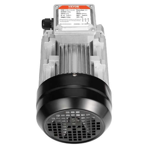 VEVOR 2.2KW Electric Motor 2890 rpm, AC 400V 4.7A, 90L, B3 Frame, Air Compressor Motor 3-Phase, 24mm Keyed Shaft, CW/CCW Rotation for Agricultural Mac