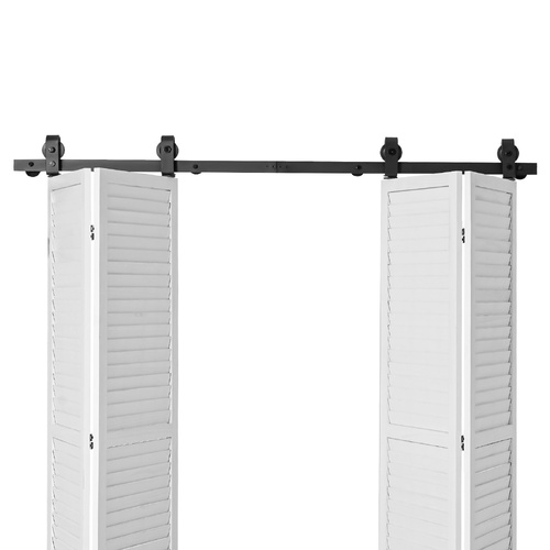 VEVOR Bi-Folding Sliding Barn Door Hardware Track Kit, 64" Top Mount Track Kit, Slide Smoothly & Quietly, Heavy Duty, Easy to Install, Suitable for Fo