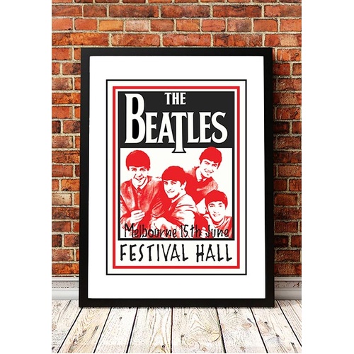The Beatles 'Festival Hall' Melbourne, Australian Tour Poster 1964 - Framed A2
