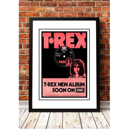 T Rex / Marc Bolan ‘Slider’ In Store Promotional Poster 1972 - Framed A6