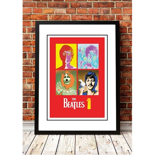 The Beatles ‘1’ In Store Promotional Poster 2000 - Framed A4