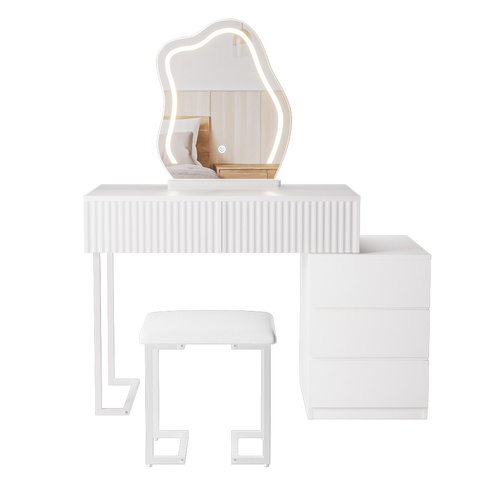 Dressing Table Stool Set with Mirror Led - Model-77AC3A