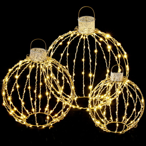 Jingle Jollys Christmas Lights 320 LED Fairy Light 3pcs Ball Decorations Set