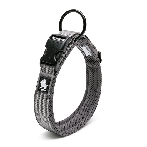 Heavy Duty Reflective Dog Collar - Grey, M - Model-AC685B