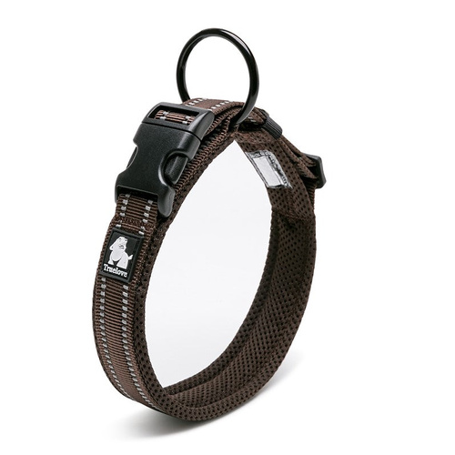 Heavy Duty Reflective Dog Collar - Brown, 3XL - Model-FCFDA0