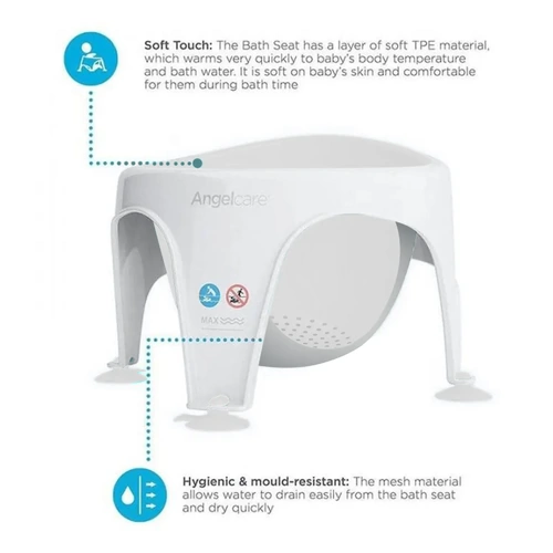 Angelcare AC588 Baby Bath Soft Touch Ring Seat - Grey