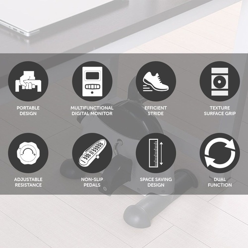 Powertrain Portable Mini Trainer Exercise Machine Home Gym Pedal Bike Cycle Legs and Arm